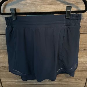 Lululemon Hotty Hot HR Skirt Size 12 Navy Blue Like New